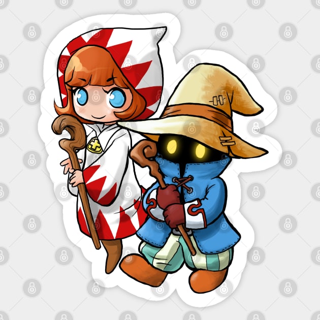 Black and White Mage Sticker by Studio Marimo